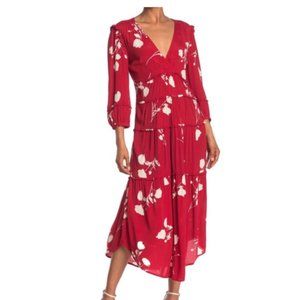 Ba&sh Red Floral Print Dress